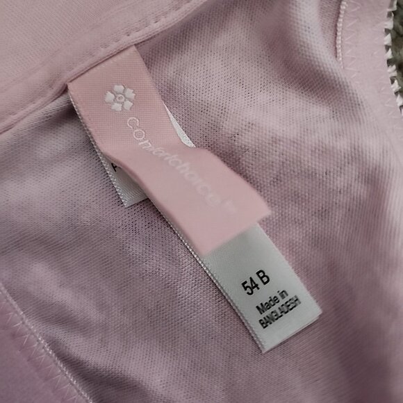 Comfort Choice Bra 54B Pink Floral Wireless Unlined Front Closure - Picture 3 of 3